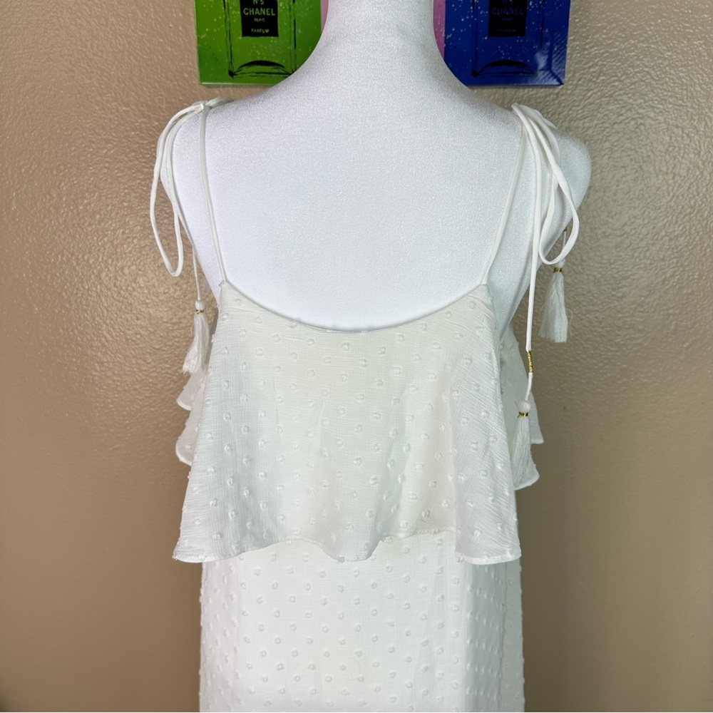 J.O.A Maxi Dress Ivory Adjustable Straps Sundress Wedding Evening Beach Medium - Picture 7 of 12